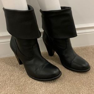 Leather black booties, size EU 40, US 10